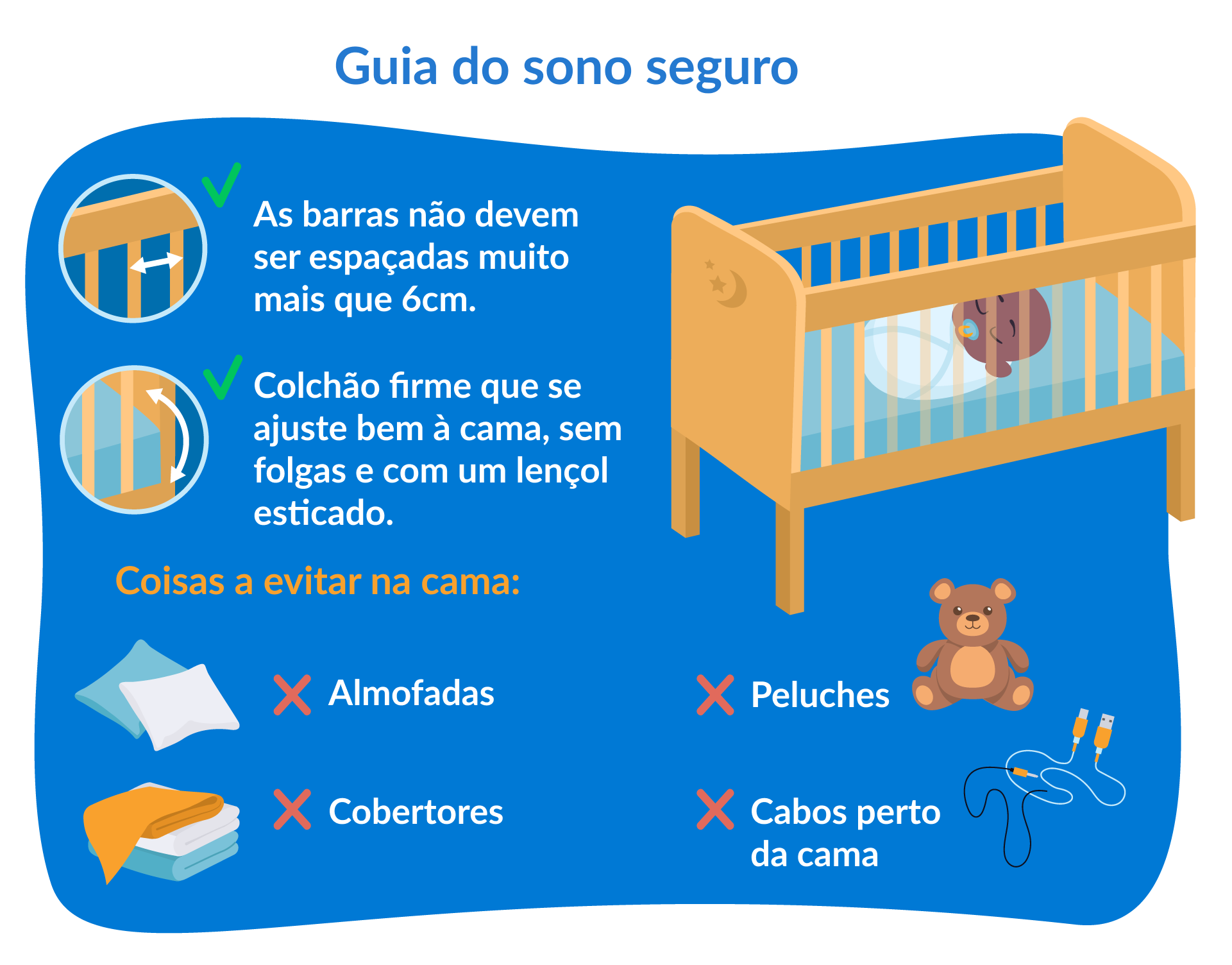 sono seguro bebé no berço